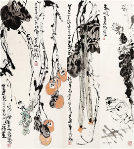 花蔬四条屏