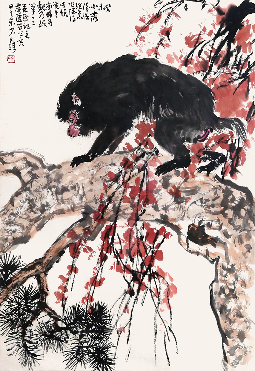 松猿图